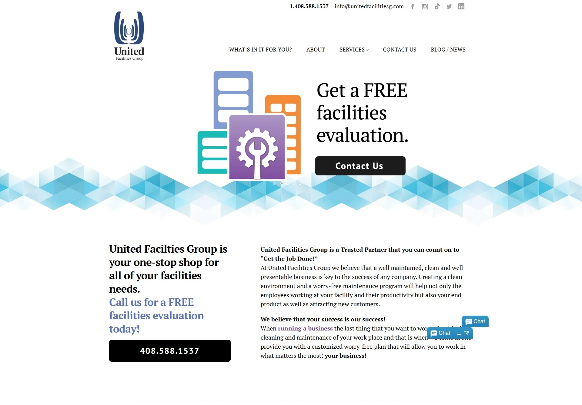 UFG Works website before the Brandcore rebuild